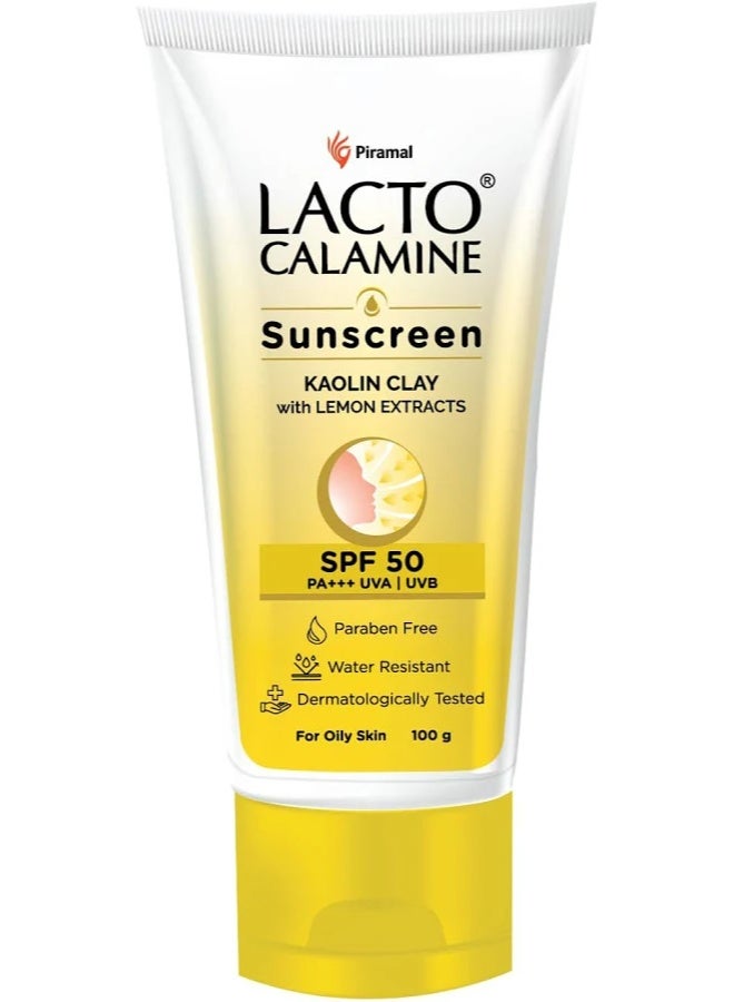 لاكتو كلامين واقي الشمس لاكتو كالامين بعامل حماية SPF 50 | 100 جرام | واقي شمس للبشرة الدهنية | حماية من أشعة UVA وUVB | مقاوم للماء ولا يترك أثرًا أبيض | يحتوي على طين الكاولين وفيتامين E وخلاصة الليمون | خالٍ من البارابين (عبوة من 5 قطع) - Image 4
